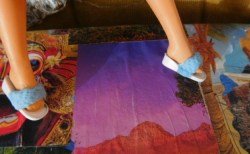 SINDY OPEN TOE BLUE SLIPPERS A